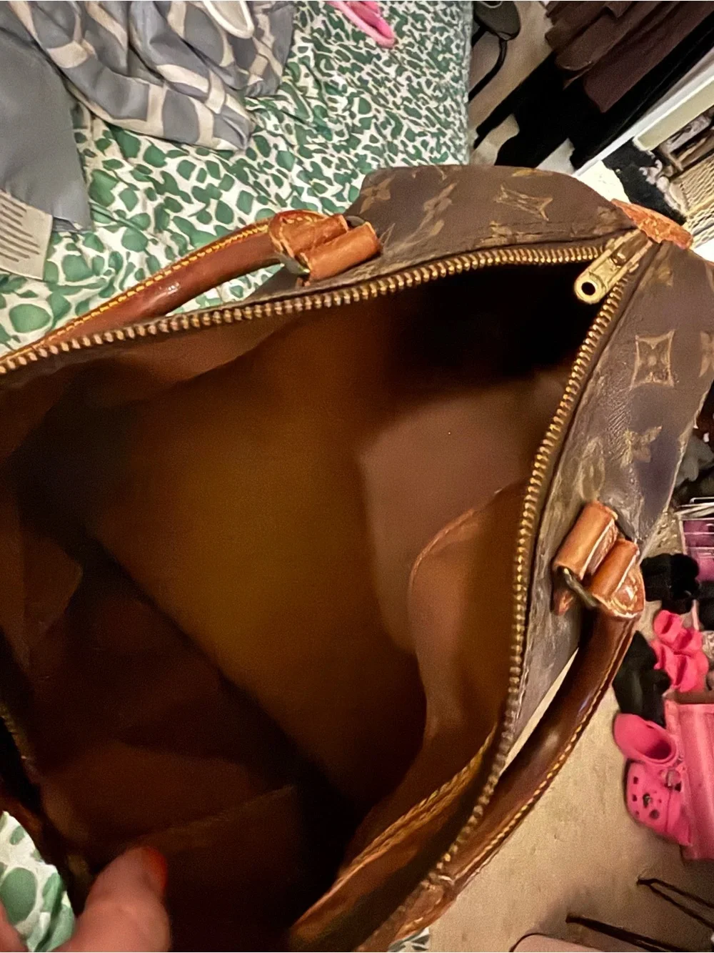 Louis Vuitton Brown Monogram Canvas Satchel with Tan Handles - Picture 5 of 5